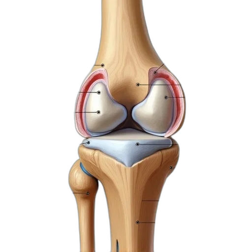 first, image, anatomical, illustration, knee, joint, focus, cartilage transparent PNG cut-out