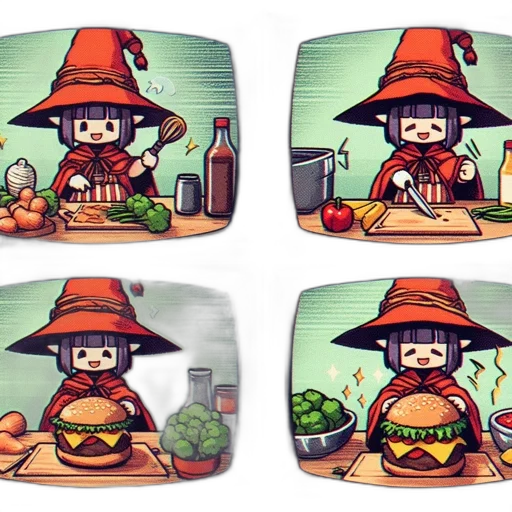 food, hat, concept art, pixel art, fantasy art, 3d render, animated, witch transparent PNG cut-out