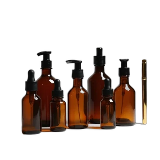 bottle, 3d render, collection, variously, sized, glass, bottles, black transparent PNG cut-out