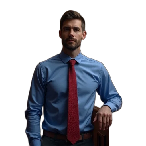 staff, jacket, furniture, face, photorealistic, concept art, 3d render, man transparent PNG cut-out