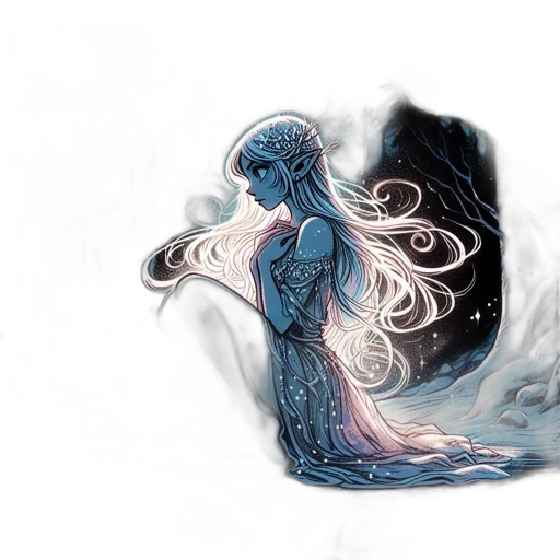 dress, dragon, mask, hair, concept art, fantasy art, watercolor, comic book art transparent PNG cut-out