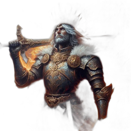 sword, staff, weapon, fantasy art, concept art, photorealistic, 3d render, fire transparent PNG cut-out
