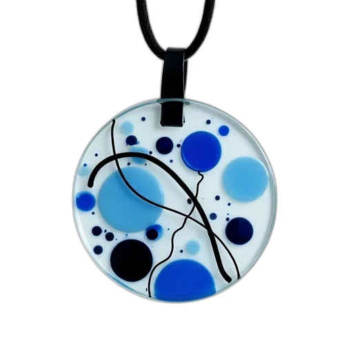 jewelry, blue, modern, abstract, pendant, geometric, design, featuring transparent PNG cut-out