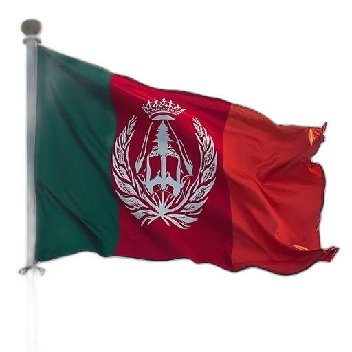 flag, waving, wind, has, afghan, coat, central, eagle transparent PNG cut-out