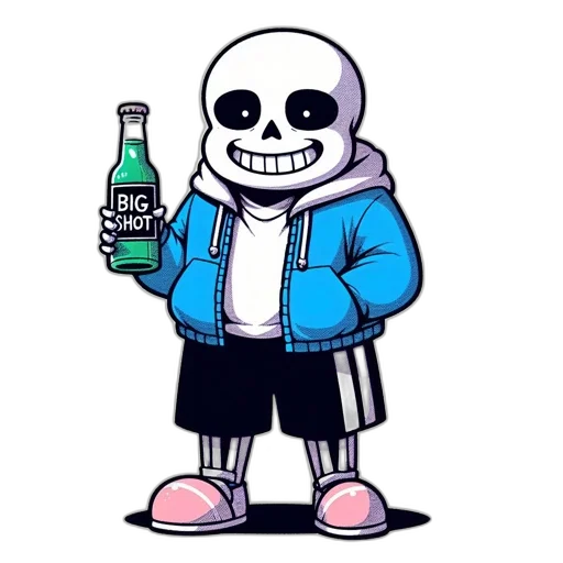 jacket, bottle, robot, creature, pixel art, vaporwave, concept art, cartoon transparent PNG cut-out