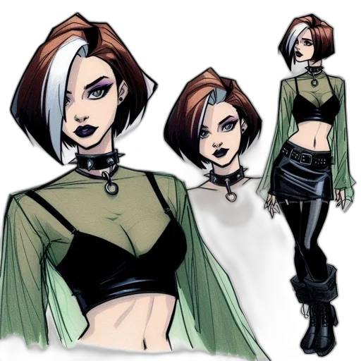 comic book art, concept art, cartoon, fantasy art, earth tones, green, dark, monochrome transparent PNG cut-out