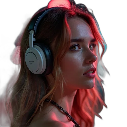 face, photorealistic, cyberpunk, concept art, 3d render, neon lights, red, neon transparent PNG cut-out