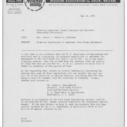 letter, missouri, association, social, welfare, dated, may, 1971 transparent PNG cut-out
