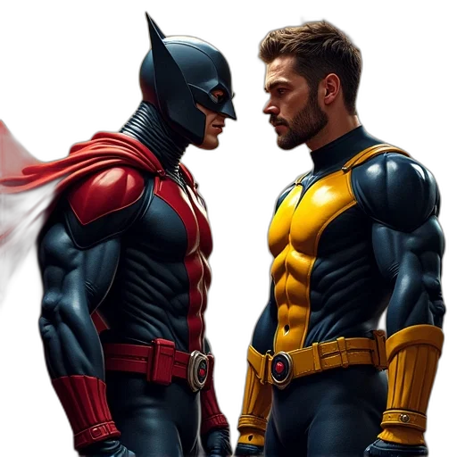 comic book art, concept art, two, men transparent PNG cut-out