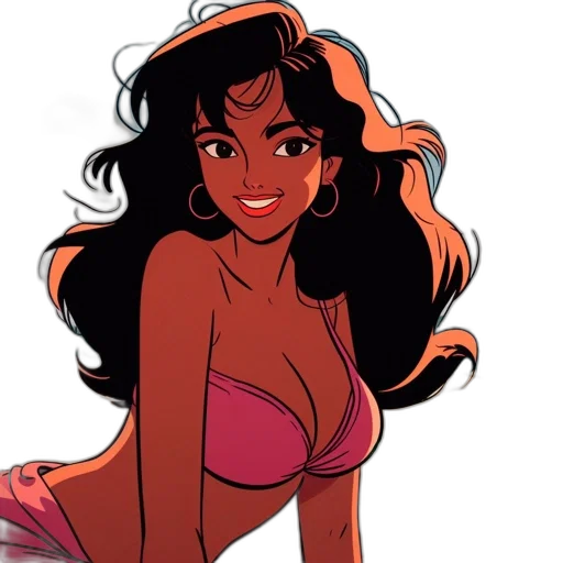 cartoon, comic book art, concept art, anime, animated, woman, dark, waves transparent PNG cut-out