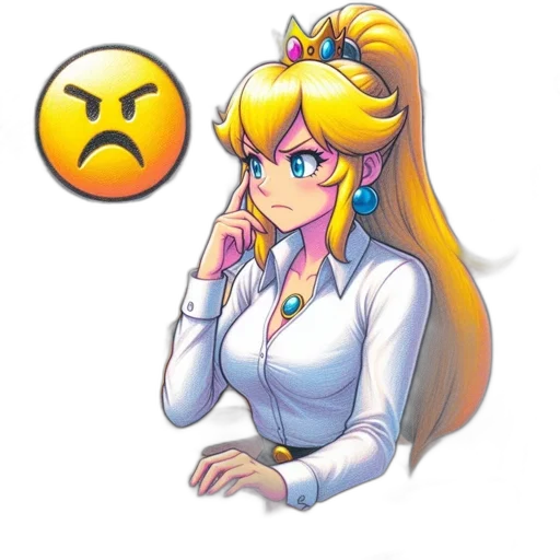 staff, crown, dress, face, pixel art, anime, vaporwave, concept art transparent PNG cut-out