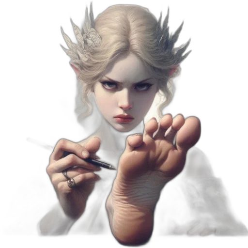 shoes, face, creature, fantasy art, concept art, photorealistic, 3d render, ethereal transparent PNG cut-out