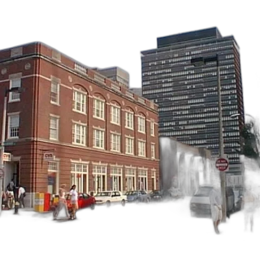 building, 3d render, photorealistic, concept art, city street, city, street, red transparent PNG cut-out