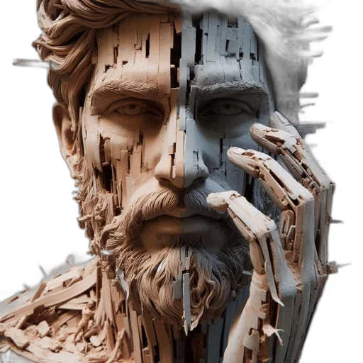 face, mask, 3d render, photorealistic, concept art, fantasy art, earth tones, intricate transparent PNG cut-out