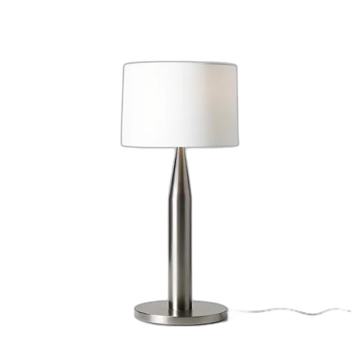 furniture, 3d render, photorealistic, sleek, modern, silver, lamp, circular transparent PNG cut-out