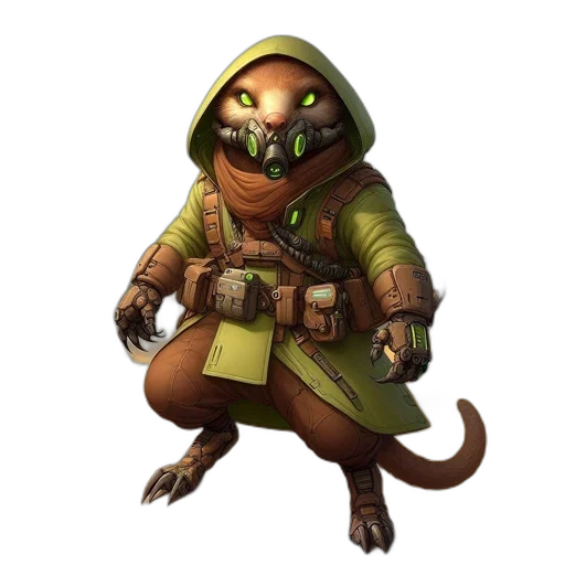 staff, jacket, mask, creature, concept art, fantasy art, 3d render, pixel art transparent PNG cut-out