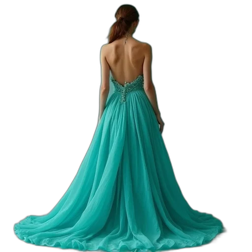 dress, green, blue, colorful transparent PNG cut-out