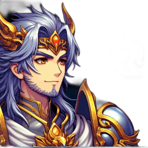 dragon, crown, staff, sword, fantasy art, anime, pixel art, concept art transparent PNG cut-out