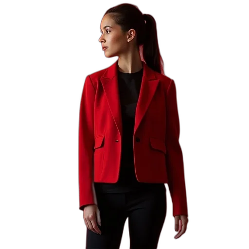 jacket, staff, red, contrast transparent PNG cut-out