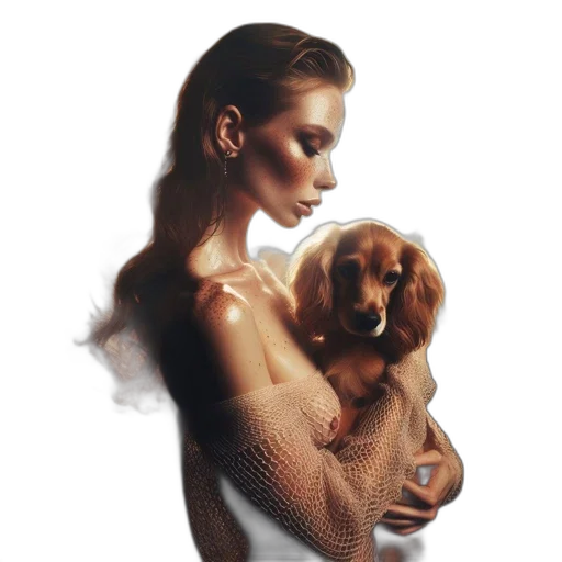 photorealistic, oil painting, concept art, pixel art, earth tones, elegant, lady, flowing transparent PNG cut-out