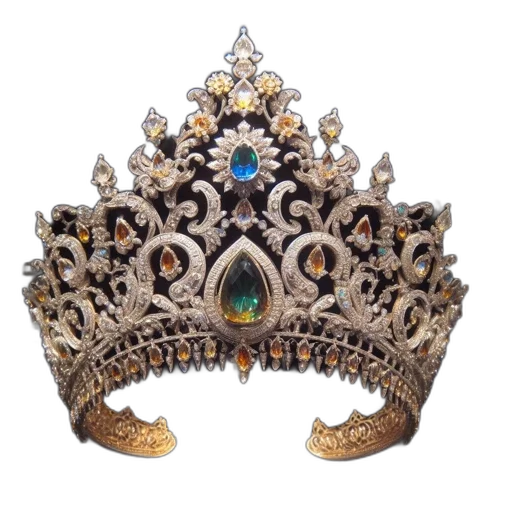 crown, jewelry, hat, staff, 3d render, elaborately, designed, encrusted transparent PNG cut-out