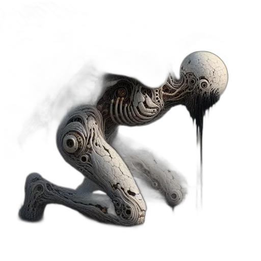 creature, robot, mask, weapon, concept art, fantasy art, photorealistic, 3d render transparent PNG cut-out