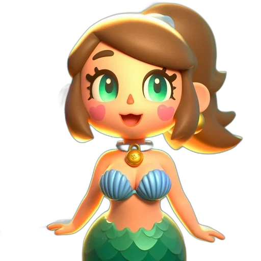 dress, jewelry, creature, 3d render, concept art, cartoon, fantasy art, underwater transparent PNG cut-out
