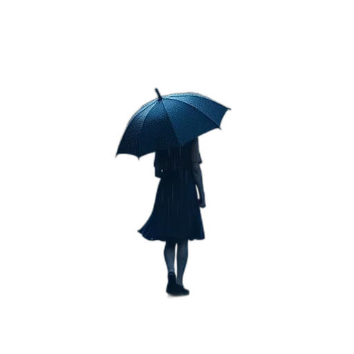 umbrella, dress, jacket, hat, photorealistic, concept art, 3d render, pixel art transparent PNG cut-out