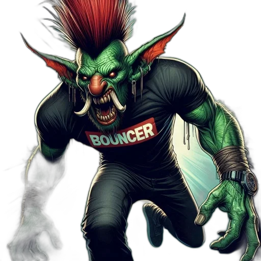 staff, concept art, comic book art, fantasy art, vibrant, menacing, creature, bright transparent PNG cut-out