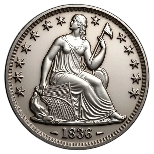 jewelry, crown, 1836, reverse, seated, liberty, silver, dollar transparent PNG cut-out
