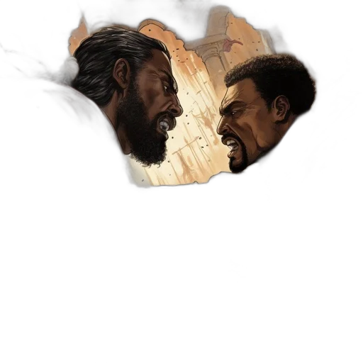 face, mask, hair, weapon, concept art, comic book art, fantasy art, photorealistic transparent PNG cut-out