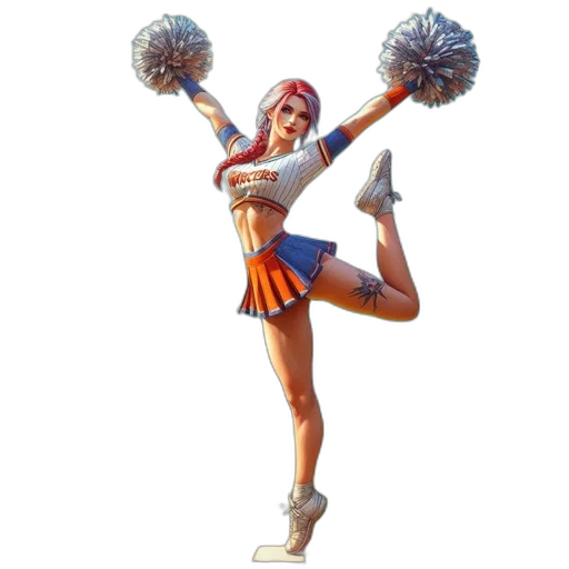 staff, concept art, 3d render, fantasy art, pixel art, agile, cheerleader, warriors transparent PNG cut-out