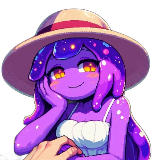 hat, staff, creature, dress, pixel art, anime, fantasy art, concept art transparent PNG cut-out