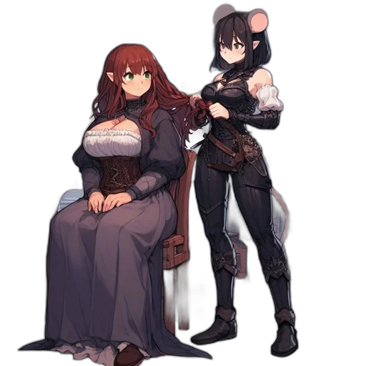 dress, staff, weapon, concept art, pixel art, fantasy art, anime, dark transparent PNG cut-out