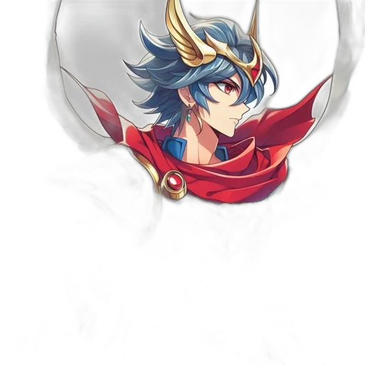 mask, crown, dragon, hat, anime, fantasy art, concept art, watercolor transparent PNG cut-out