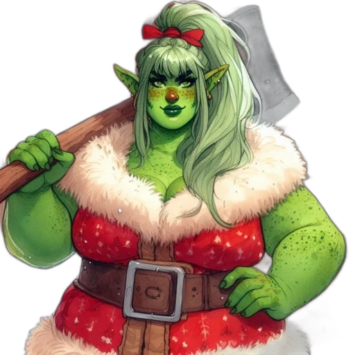 fantasy art, concept art, pixel art, comic book art, green, anthropomorphic, creature, skin transparent PNG cut-out