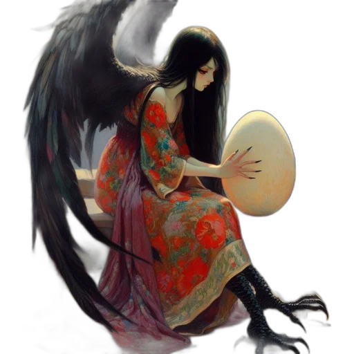 dragon, dress, creature, weapon, fantasy art, concept art, comic book art, oil painting transparent PNG cut-out