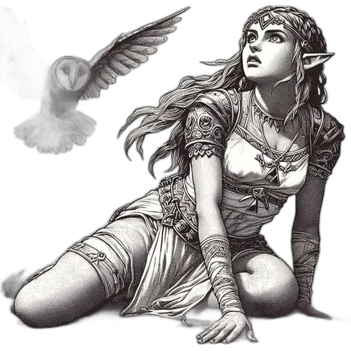 dress, dragon, jewelry, fantasy art, concept art, comic book art, pencil sketch, monochrome transparent PNG cut-out