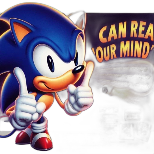 3d render, concept art, pixel art, sonic, hedgehog, advertises, sega, mega transparent PNG cut-out
