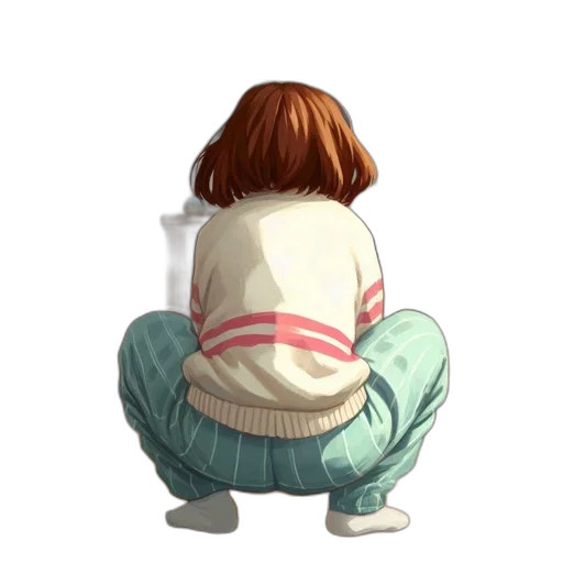 jacket, dress, creature, hair, watercolor, concept art, pixel art, anime transparent PNG cut-out
