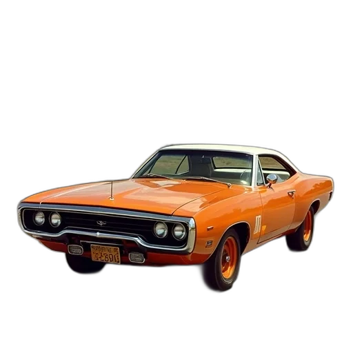 car, photorealistic, 3d render, 1971 transparent PNG cut-out