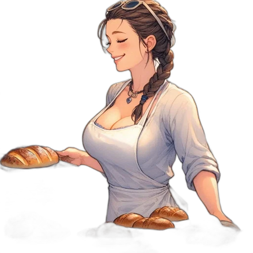 food, staff, dress, concept art, pixel art, fantasy art, watercolor, earth tones transparent PNG cut-out