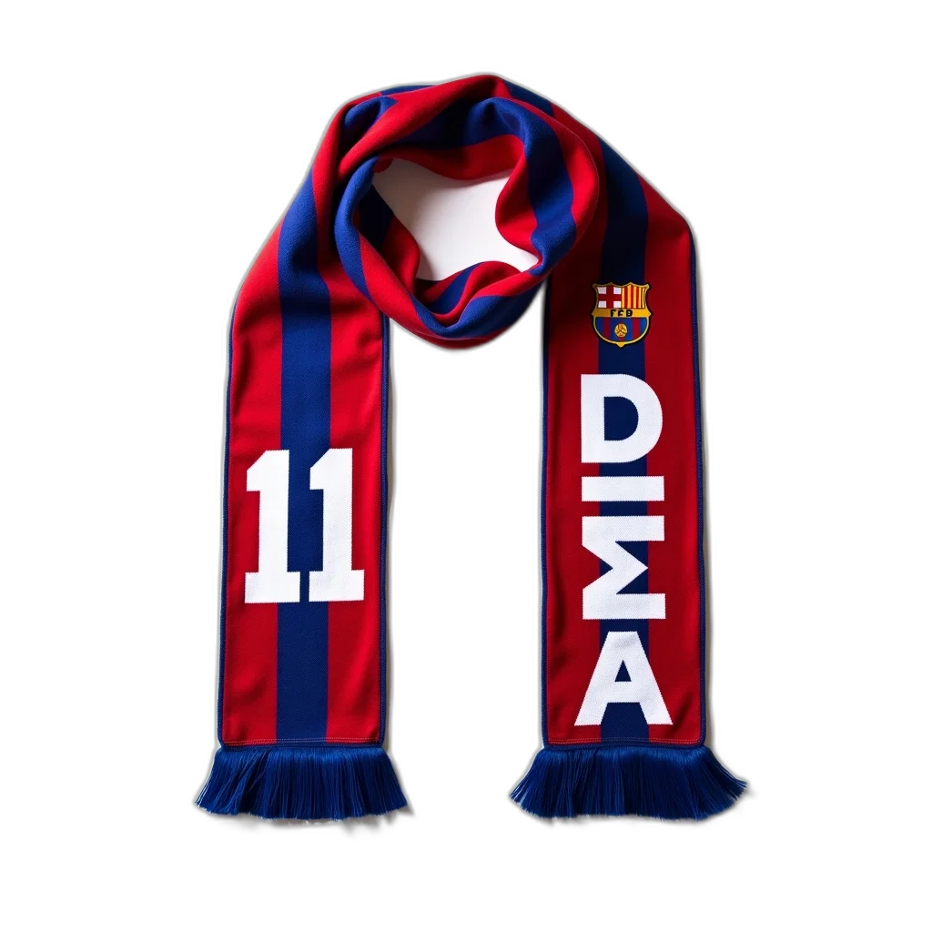 3d render, red, blue, striped, scarf, word, dima, white transparent PNG cut-out