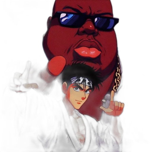 vaporwave, concept art, anime, pixel art, fire, two, animated, characters transparent PNG cut-out