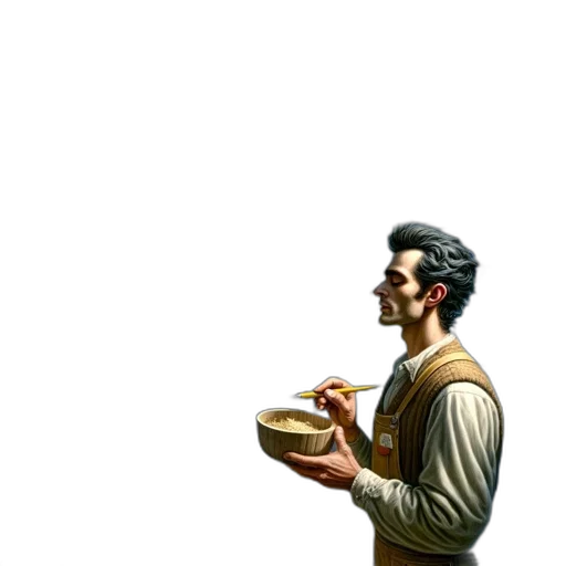 food, staff, hat, weapon, concept art, 3d render, pixel art, photorealistic transparent PNG cut-out
