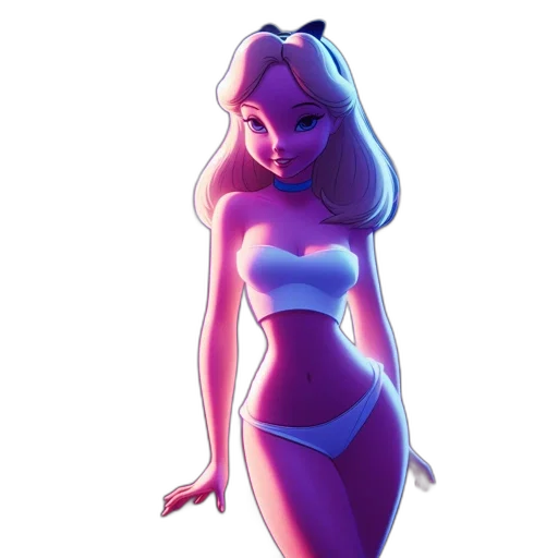 dress, concept art, 3d render, cartoon, comic book art, neon lights, neon, pastel transparent PNG cut-out