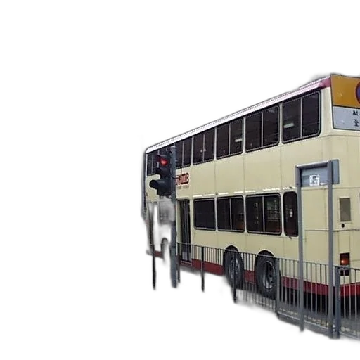 car, building, 3d render, concept art, photorealistic, pixel art, city street, double-decker transparent PNG cut-out