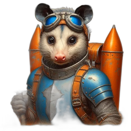 animal, robot, staff, creature, concept art, fantasy art, 3d render, photorealistic transparent PNG cut-out