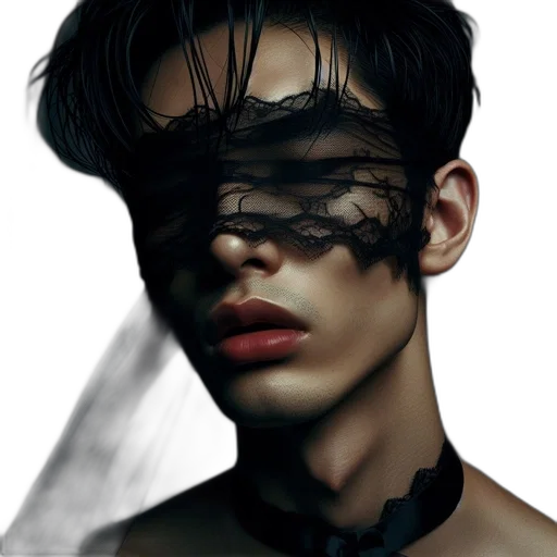 mask, face, hair, robot, photorealistic, cyberpunk, fantasy art, concept art transparent PNG cut-out