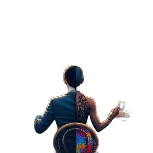 jacket, staff, umbrella, robot, concept art, pixel art, fantasy art, comic book art transparent PNG cut-out